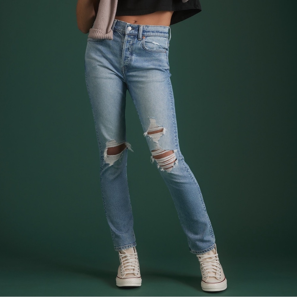 A77 Premium Straight Crop Jeans